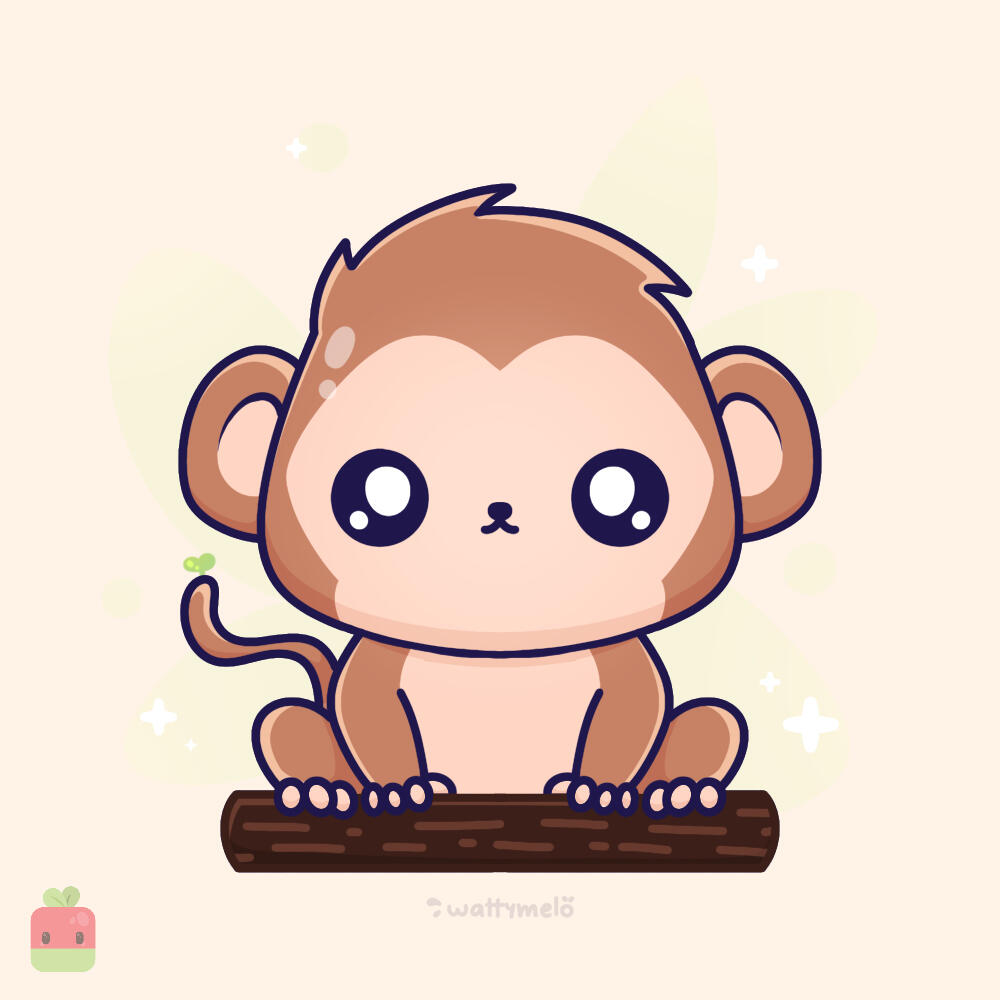 CONGRATULATIONS! You just completed the "How to draw a cheeky monkey tutorial"! Don’t forget to add your signature effects, a background, or those cute highlight blobs on the head to make it extra cute.